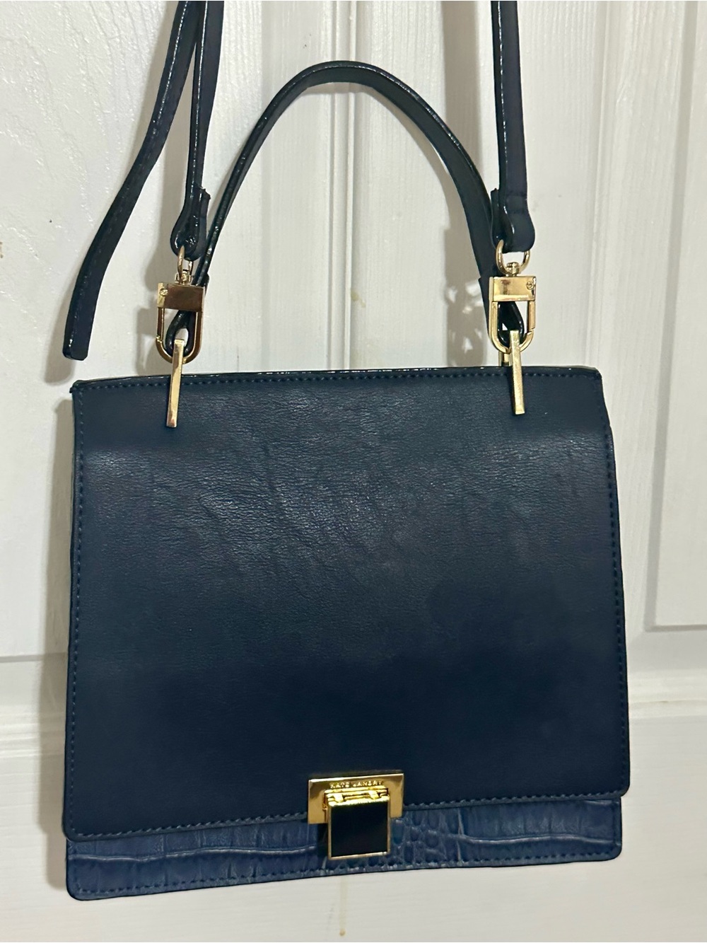 Classic Navy Top-Handle Crossbody Bag - Women